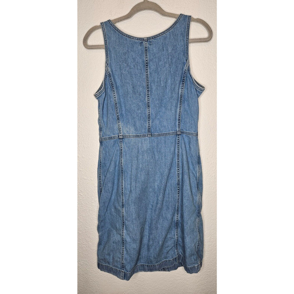 Levis Women Alisha Way Back When Dress Medium Blue Denim Button Down Mini Sheath - Picture 8 of 11